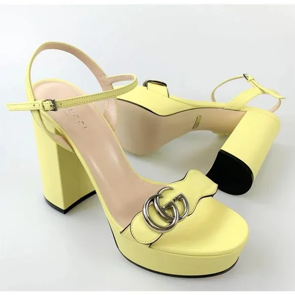 Gucci Yellow Platform Sandals - Picture 2 of 9